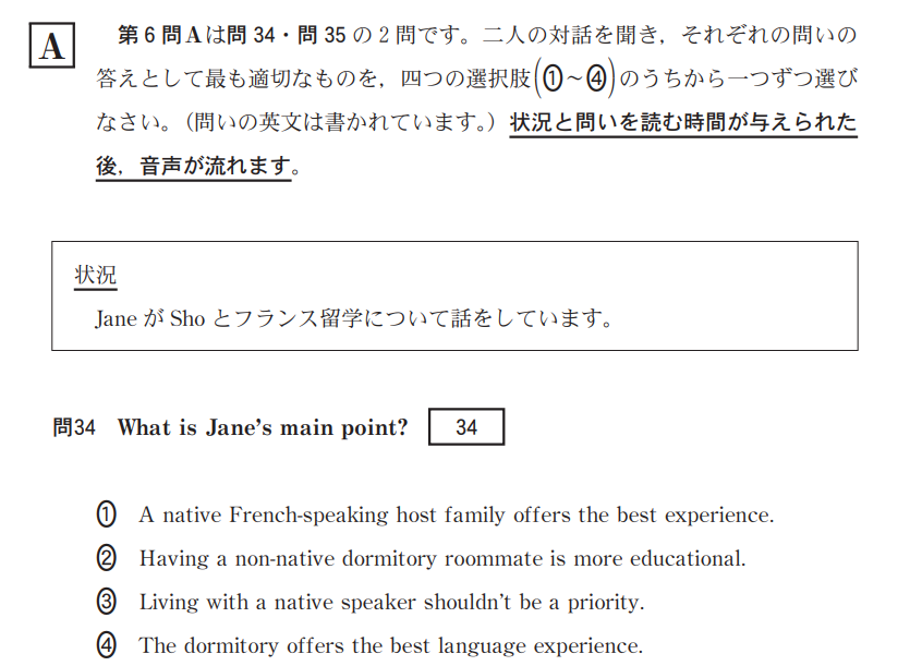 共通テスト英語リスニングの第6問