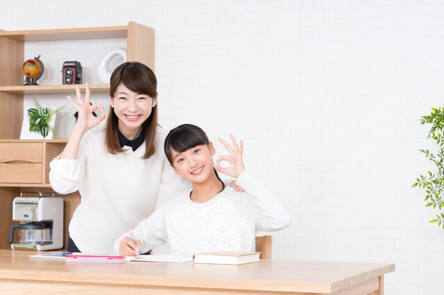 良い勉強態度を褒められた子ども