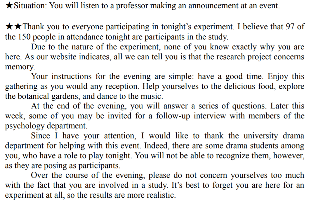 TEAPのリスニングPart2の原稿