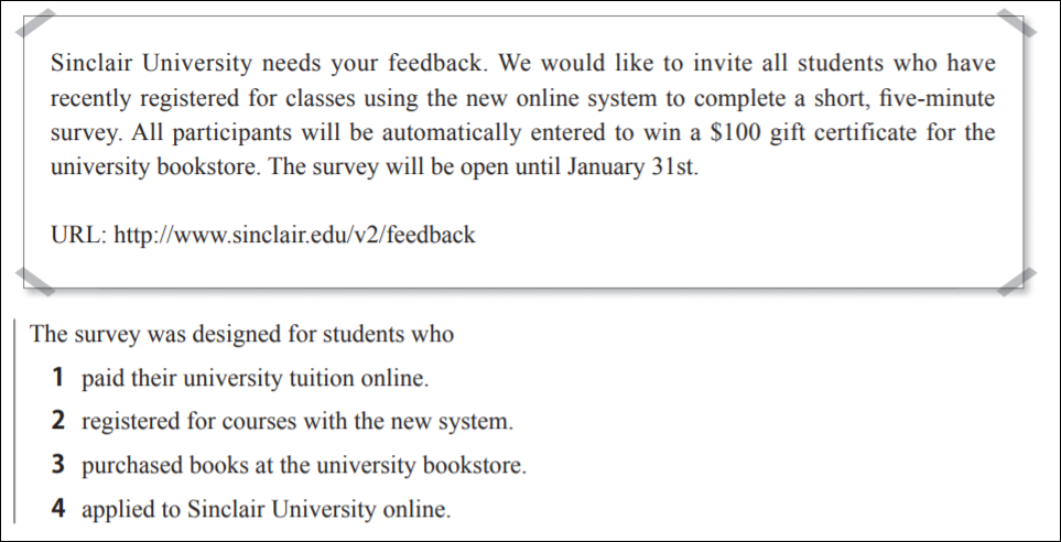 TEAPのリーディングPart2の問題例