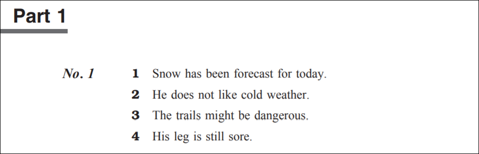 英検準1級リスニングのPart1の問題例