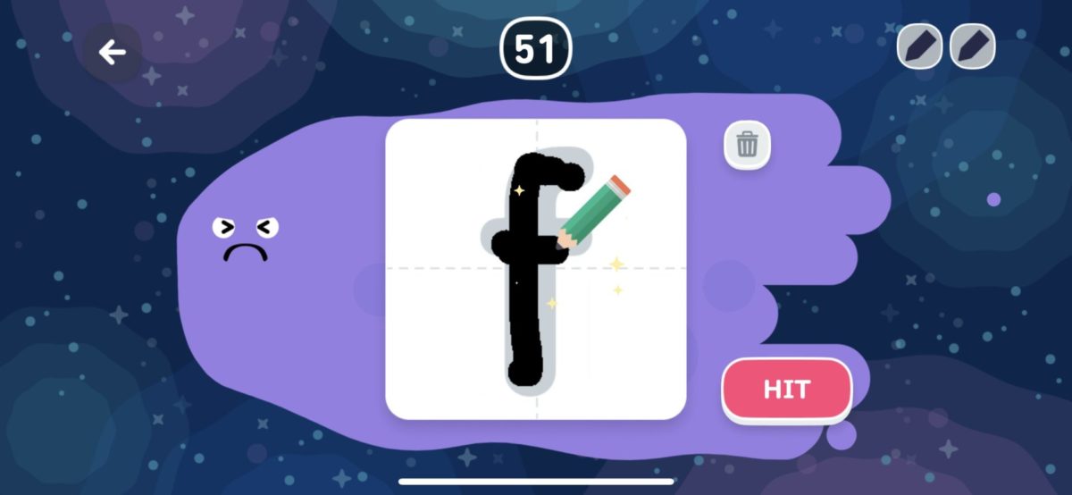 かいて！あるふぁべっとばとらーのプレイ画面